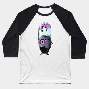 Floral Head Robot Baseball T-Shirt